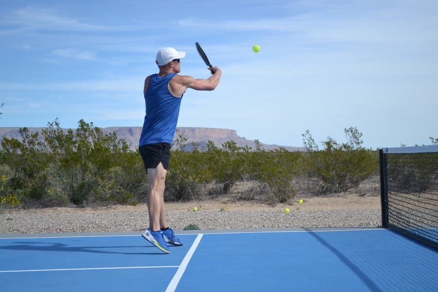 Justin playing pickleball